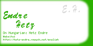 endre hetz business card